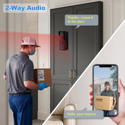 5G 2.4G WiFi Video Doorbell 1080P Tuya Smart Outdoor Wireless Intercom Waterproof Wireless Camera Ringing Bell