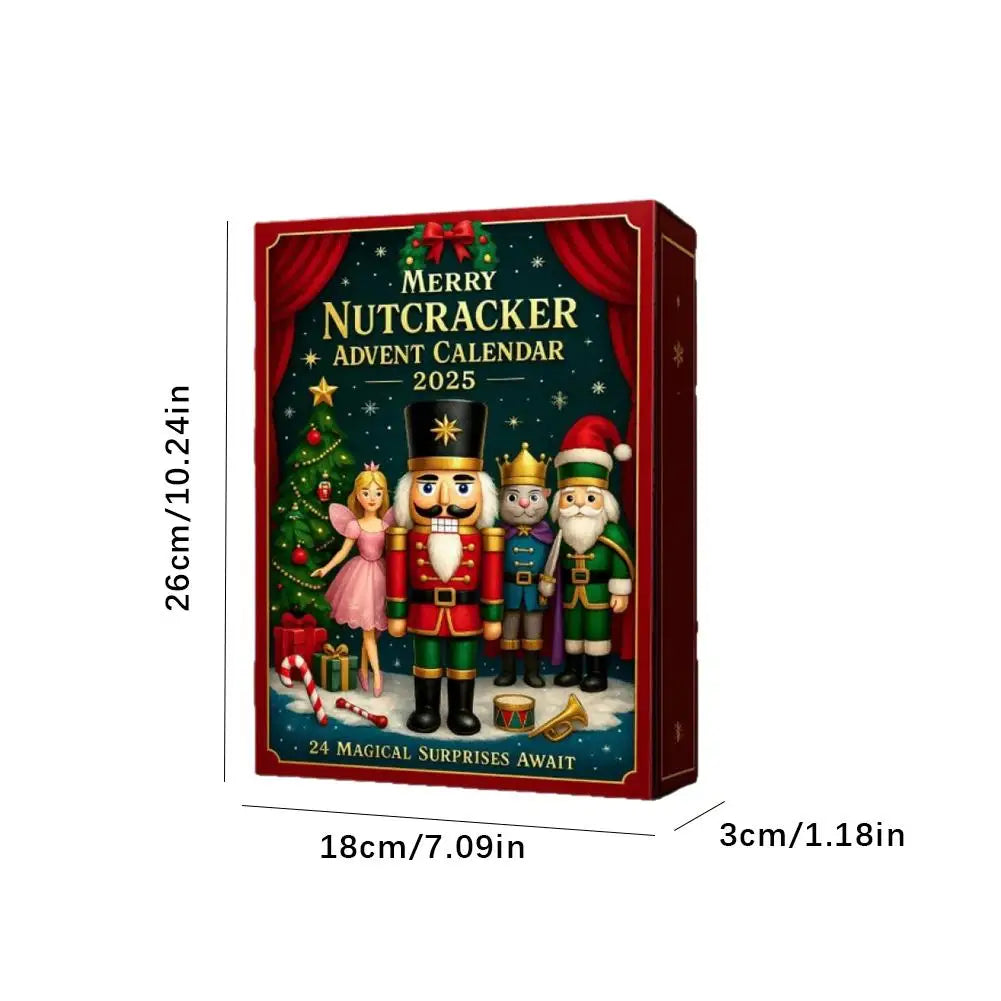 2D Flat Nutcracker Advent Calendars 2025, 24 Days Merry Nutcracker Ornaments Christmas Countdown Calendar, Cartoon Nutcracker