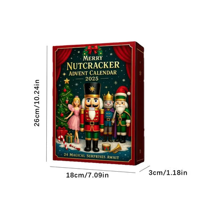 2D Flat Nutcracker Advent Calendars 2025, 24 Days Merry Nutcracker Ornaments Christmas Countdown Calendar, Cartoon Nutcracker