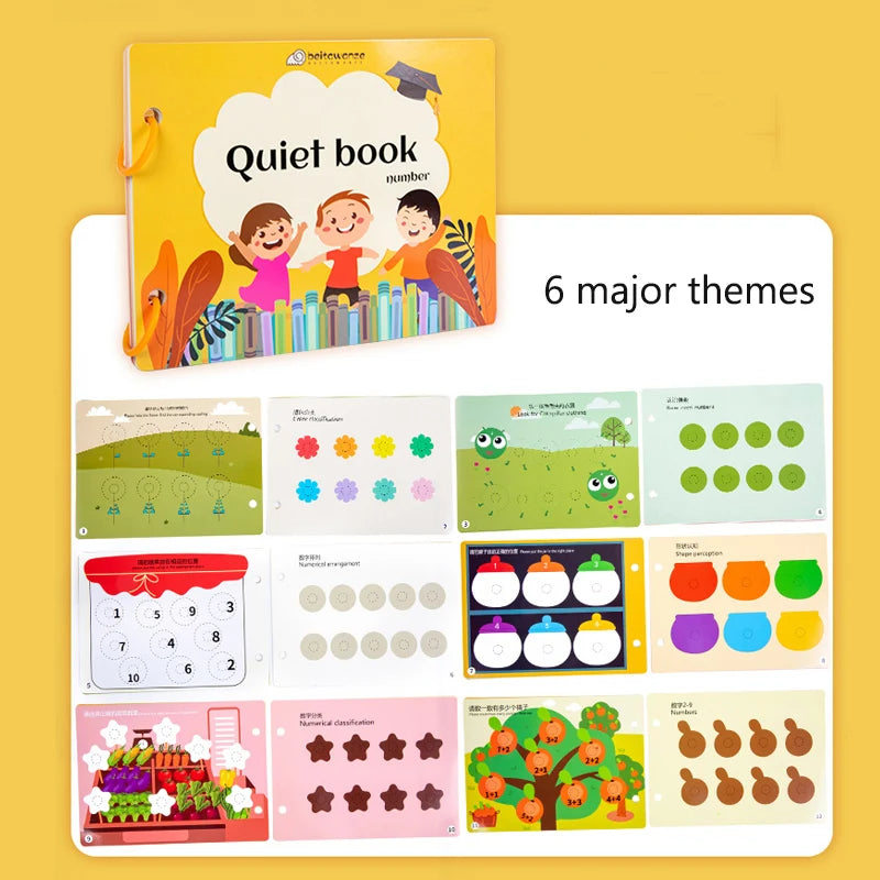 Quiet Busy Book Baby Montessori Material Toys Sticker Paste Matching Game Toddler Cognition Toy Book Kids Early Educational Toys