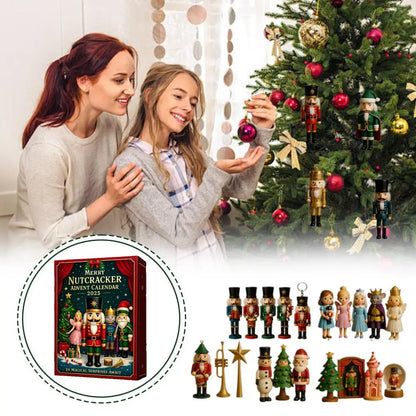 2D Flat Nutcracker Advent Calendars 2025, 24 Days Merry Nutcracker Ornaments Christmas Countdown Calendar, Cartoon Nutcracker