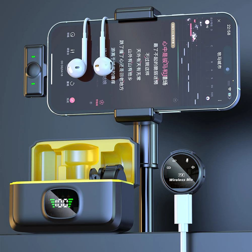 Original Wireless Lapel Microphone USB-C/iOS Lavalier Mic Noise Cancel 164Ft Range For Android/Iphone/Camera/PC/Laptop