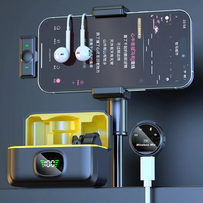 Original Wireless Lapel Microphone USB-C/iOS Lavalier Mic Noise Cancel 164Ft Range For Android/Iphone/Camera/PC/Laptop