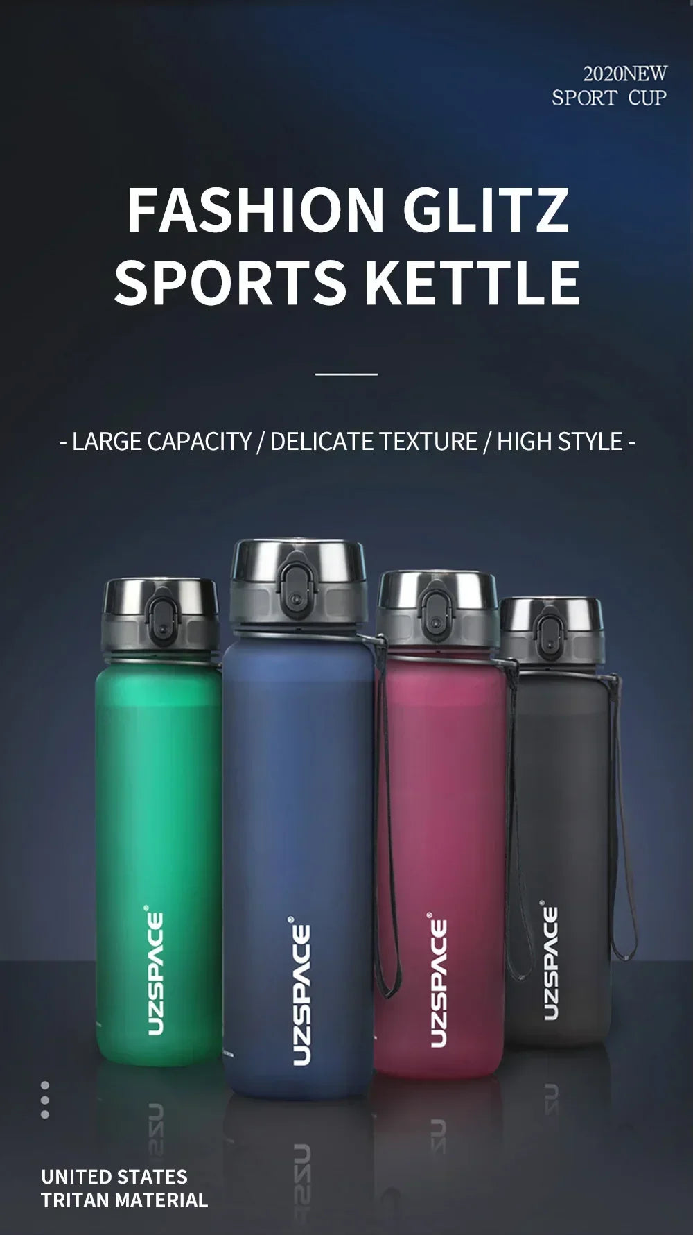 350ML Sports Water Bottle Shaker Outdoor Travel Portable Leakproof Drinkware Tritan Plastic Drink Bottle BPA Free