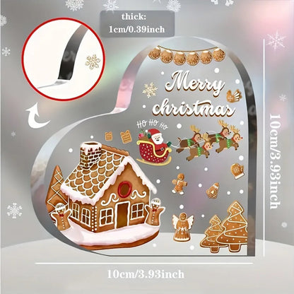 Charming Heart-Shaped Acrylic Christmas Ornament - Perfect For Holiday Decor & Gifts, Versatile Indoor Use Holiday Decorations V