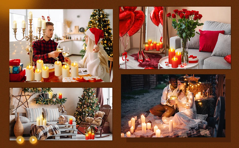 Flameless Candles with Battery LED Candle Decorative Pillar Candles Fake Plastic Candles Battery Operated Home Wedding Concert