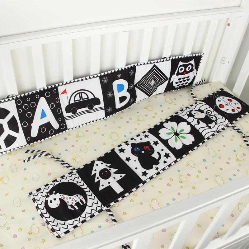 Sensory Cloth Book Baby Toys 0 12 Months Newborn Bed Crib Bumper Black and White Animal Quiet Books Montessori Baby Book Toys