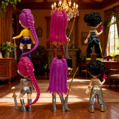 New 6-piece/set K-pop Devil Hunter action doll HUNTR/X toy Rumi Mila Zoe doll, for K-pop fans' birthday gift collection