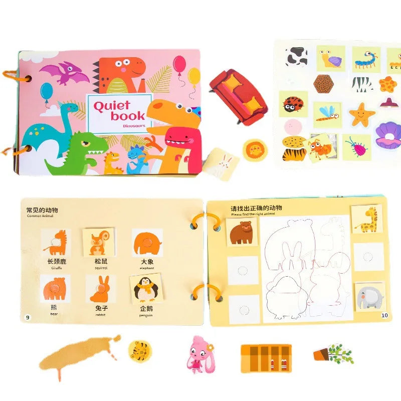 Quiet Busy Book Baby Montessori Material Toys Sticker Paste Matching Game Toddler Cognition Toy Book Kids Early Educational Toys