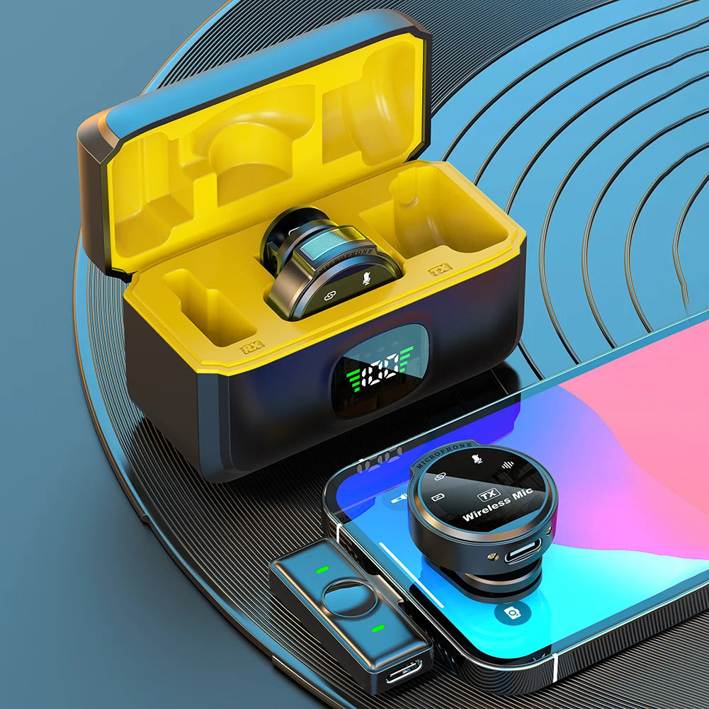 Original Wireless Lapel Microphone USB-C/iOS Lavalier Mic Noise Cancel 164Ft Range For Android/Iphone/Camera/PC/Laptop