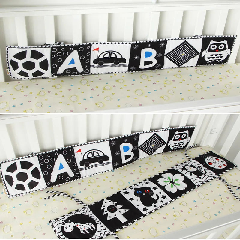 Sensory Cloth Book Baby Toys 0 12 Months Newborn Bed Crib Bumper Black and White Animal Quiet Books Montessori Baby Book Toys