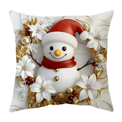 Christmas Decoration Christmas Cushion Cover Pillowcase For Home Xmas Tree Snowman Printed Pillow Case 2026 New Year Ornament