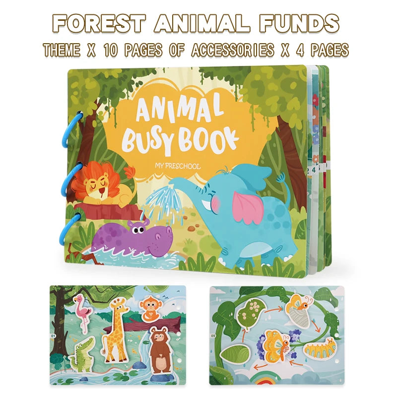 Quiet Busy Book Baby Montessori Material Toys Sticker Paste Matching Game Toddler Cognition Toy Book Kids Early Educational Toys