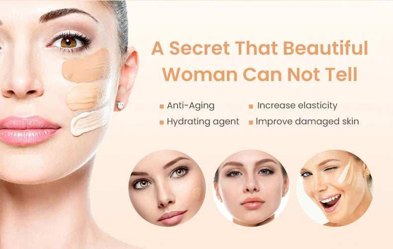 Korean BB Cream Hyaluronic Acid Glow Care Serum  Essence Foundation Brighten Whitening Anti-Wrinkle Acne Faceily Skin Care