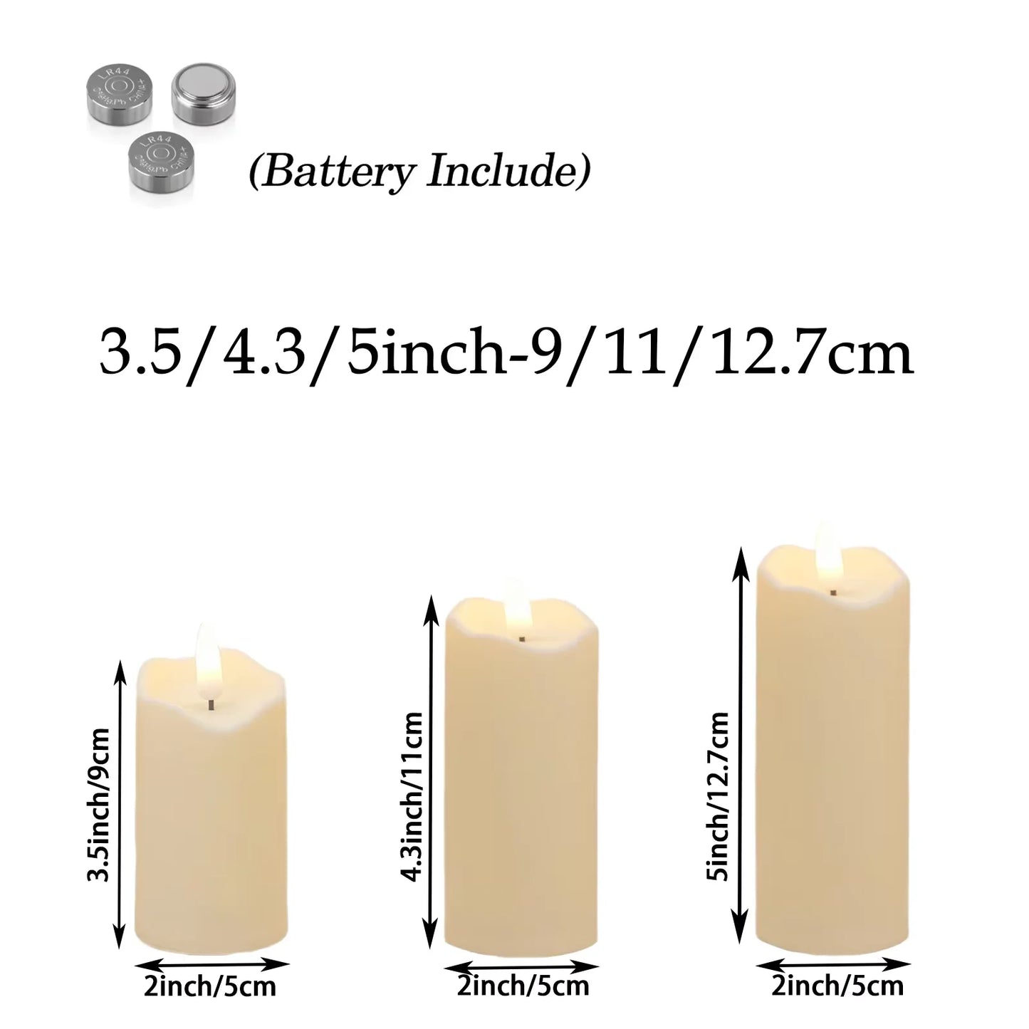 Flameless Candles with Battery LED Candle Decorative Pillar Candles Fake Plastic Candles Battery Operated Home Wedding Concert