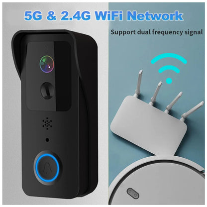 5G 2.4G WiFi Video Doorbell 1080P Tuya Smart Outdoor Wireless Intercom Waterproof Wireless Camera Ringing Bell