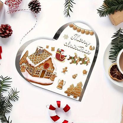 Charming Heart-Shaped Acrylic Christmas Ornament - Perfect For Holiday Decor & Gifts, Versatile Indoor Use Holiday Decorations V