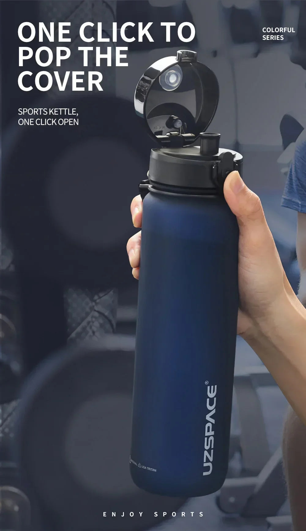 350ML Sports Water Bottle Shaker Outdoor Travel Portable Leakproof Drinkware Tritan Plastic Drink Bottle BPA Free