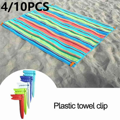 4/10Pcs/Set Beach Towel Clip Camping Mat Clip Outdoor Decorative Clothespins Sheet Holder Towel Clamp Clothes Pegs Tent Clips