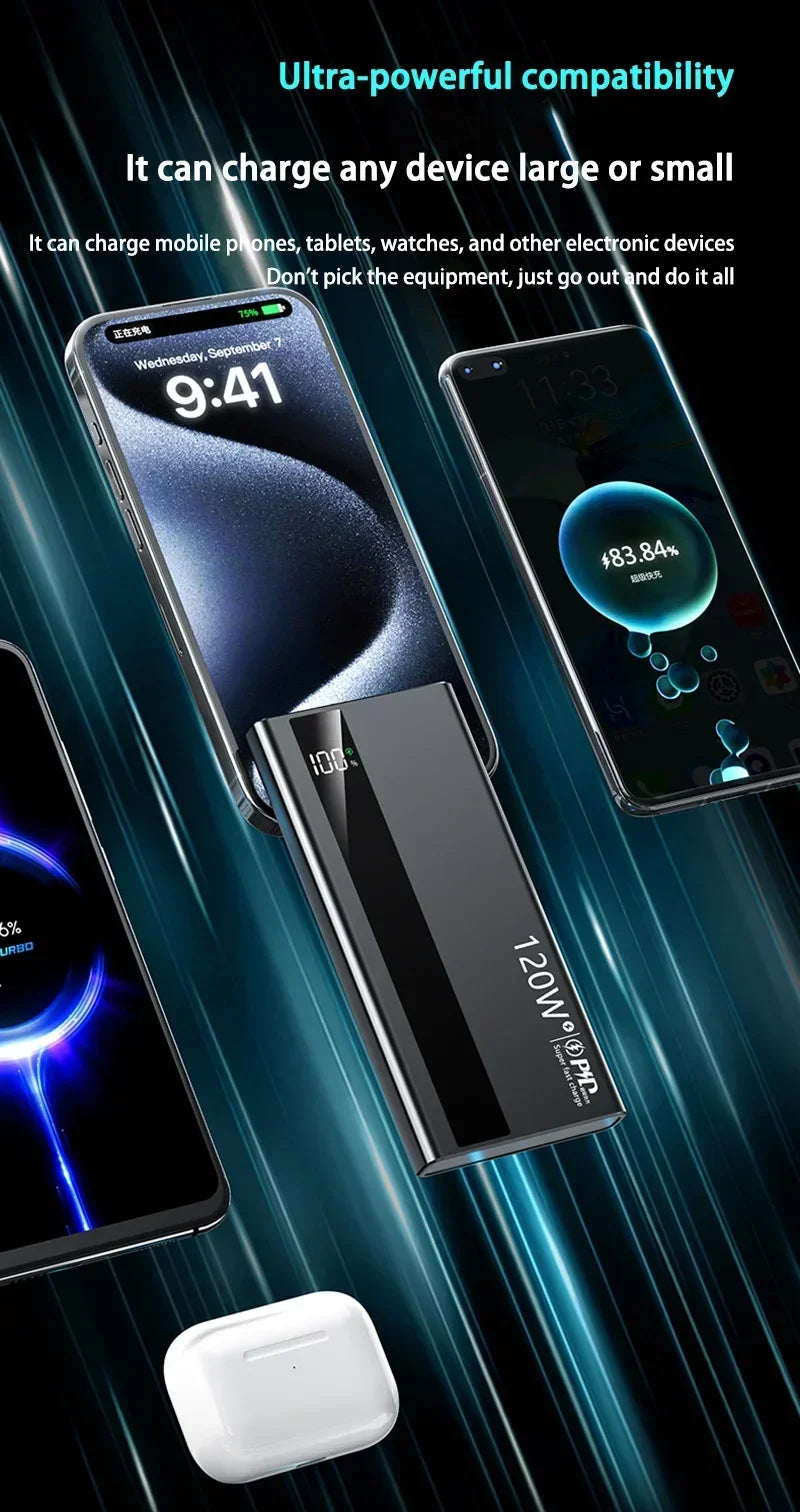 Xiaomi 500000mAh 120W Super Fast Charging High Capacity Power Bank External Battery Portable Battery Charger For iPhone Samsung