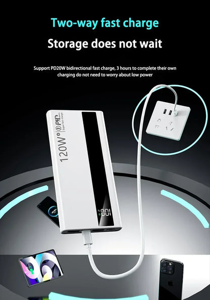 Xiaomi 500000mAh 120W Super Fast Charging High Capacity Power Bank External Battery Portable Battery Charger For iPhone Samsung
