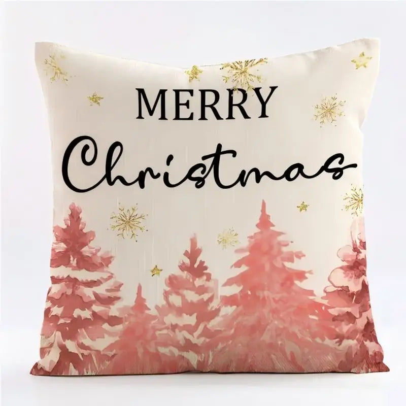Christmas Decoration Christmas Cushion Cover Pillowcase For Home Xmas Tree Snowman Printed Pillow Case 2026 New Year Ornament