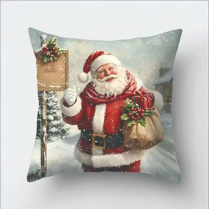 Christmas Decoration Christmas Cushion Cover Pillowcase For Home Xmas Tree Snowman Printed Pillow Case 2026 New Year Ornament