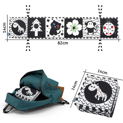Sensory Cloth Book Baby Toys 0 12 Months Newborn Bed Crib Bumper Black and White Animal Quiet Books Montessori Baby Book Toys