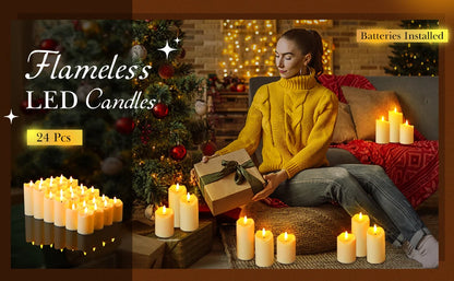 Flameless Candles with Battery LED Candle Decorative Pillar Candles Fake Plastic Candles Battery Operated Home Wedding Concert
