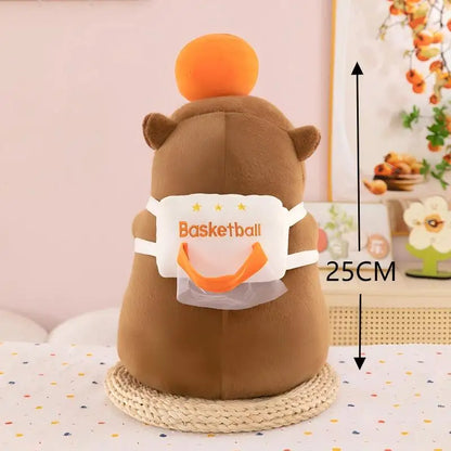 25/35cm Capybara Plush Toys Cartoon Sport Theme Basketball Football Capybara Stuffed Dolls Soft Pillow Room Decor Birthday Gifts