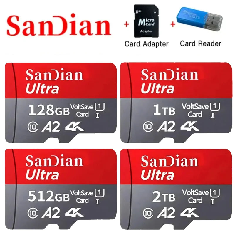 Original SD Card 2TB Large Capacity Memory Card 128GB/256GB Mini TF Card 512GB High Speed Flash Card for PC/Desktops/Mac/Cameras