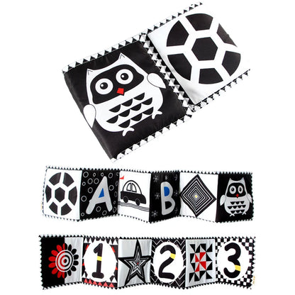 Sensory Cloth Book Baby Toys 0 12 Months Newborn Bed Crib Bumper Black and White Animal Quiet Books Montessori Baby Book Toys
