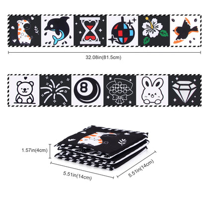 Sensory Cloth Book Baby Toys 0 12 Months Newborn Bed Crib Bumper Black and White Animal Quiet Books Montessori Baby Book Toys