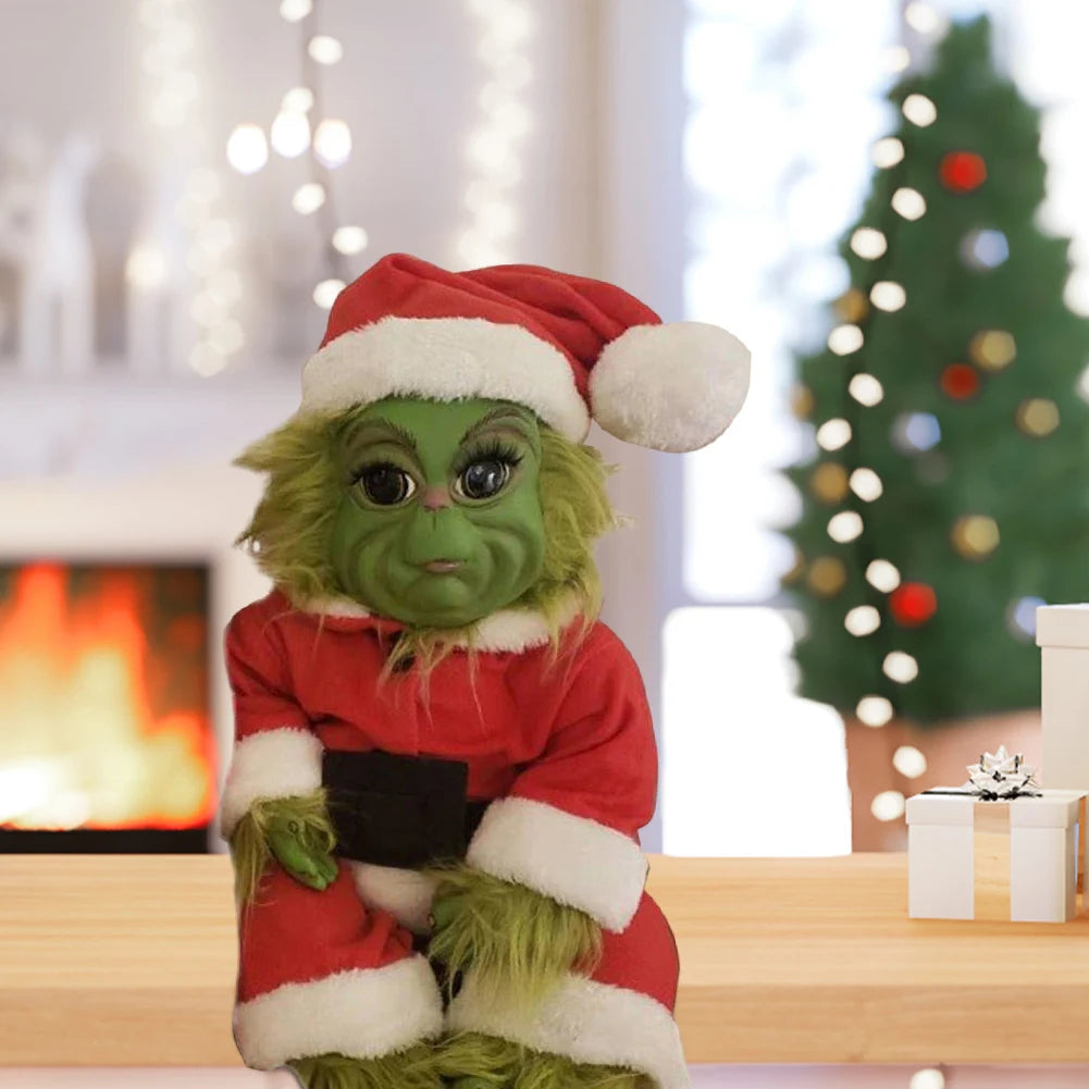 Christmas Plush Doll Green Monster Doll Christmas Grinch Baby Toys Soft Christmas Decorations Plush Toy Children Doll Xmas Decor