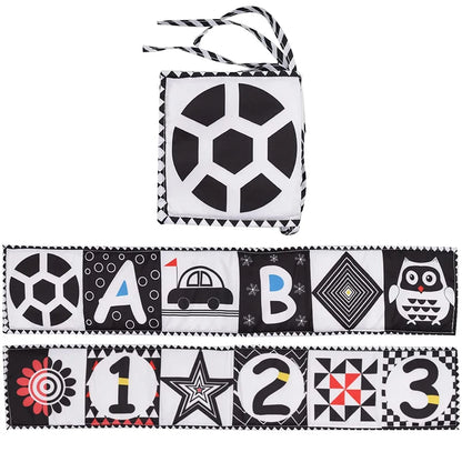Sensory Cloth Book Baby Toys 0 12 Months Newborn Bed Crib Bumper Black and White Animal Quiet Books Montessori Baby Book Toys