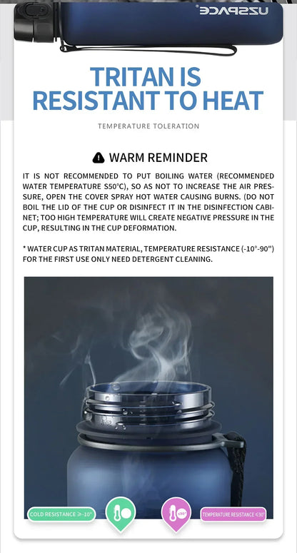 350ML Sports Water Bottle Shaker Outdoor Travel Portable Leakproof Drinkware Tritan Plastic Drink Bottle BPA Free