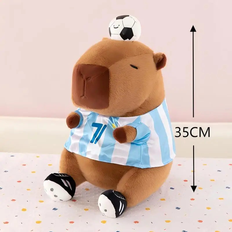 25/35cm Capybara Plush Toys Cartoon Sport Theme Basketball Football Capybara Stuffed Dolls Soft Pillow Room Decor Birthday Gifts