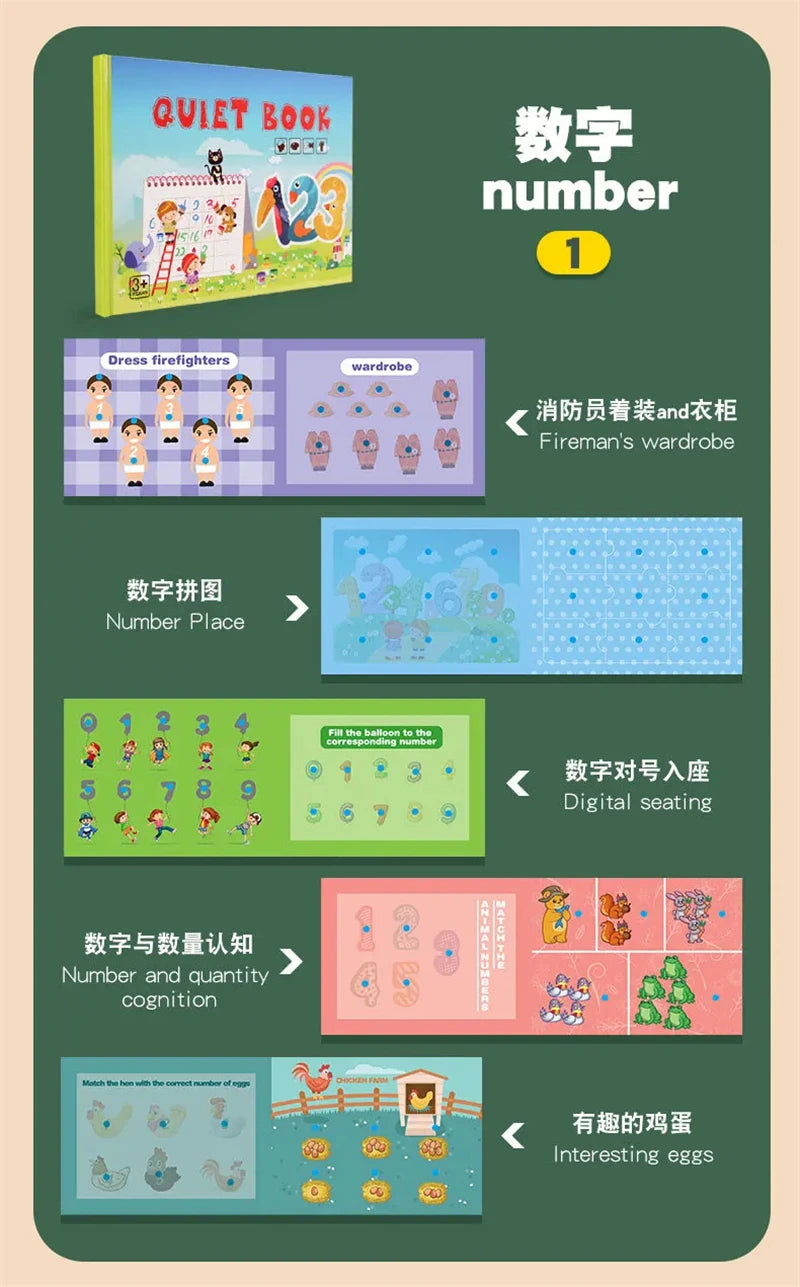 Quiet Busy Book Baby Montessori Material Toys Sticker Paste Matching Game Toddler Cognition Toy Book Kids Early Educational Toys
