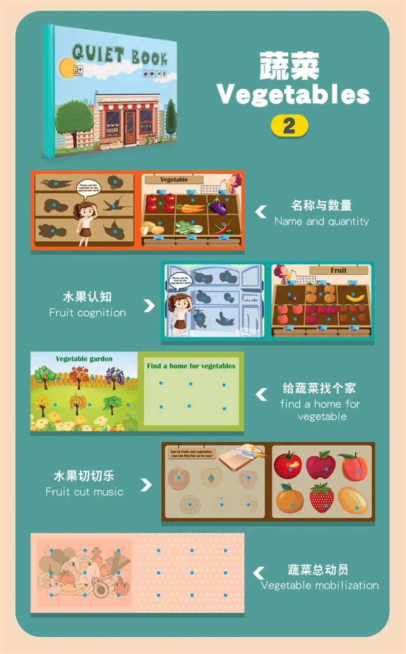 Quiet Busy Book Baby Montessori Material Toys Sticker Paste Matching Game Toddler Cognition Toy Book Kids Early Educational Toys