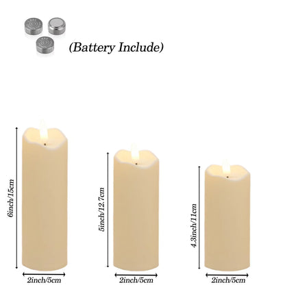 Flameless Candles with Battery LED Candle Decorative Pillar Candles Fake Plastic Candles Battery Operated Home Wedding Concert