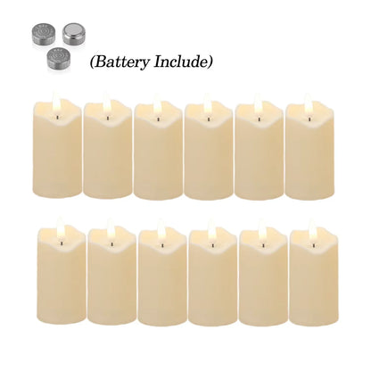 Flameless Candles with Battery LED Candle Decorative Pillar Candles Fake Plastic Candles Battery Operated Home Wedding Concert