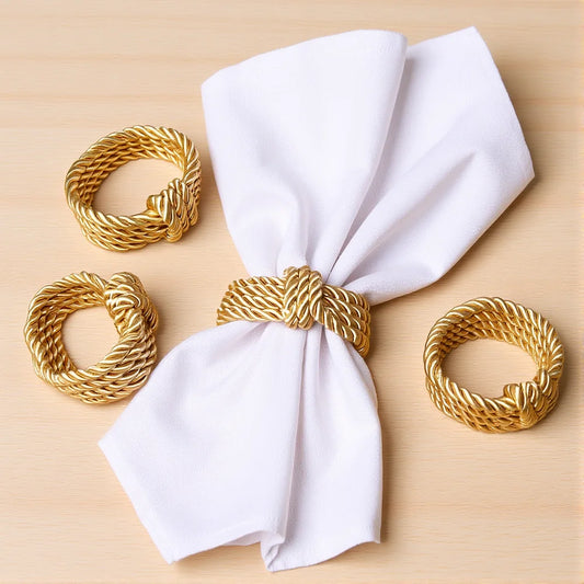 Circle Woven Rope Napkin Ring Christmas Decoration Solid Color Napkin Buckle Restaurant Bar Wedding Home Table Accessories