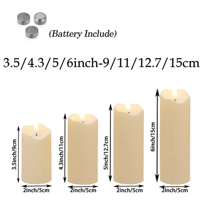 Flameless Candles with Battery LED Candle Decorative Pillar Candles Fake Plastic Candles Battery Operated Home Wedding Concert