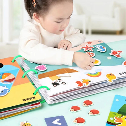 Quiet Busy Book Baby Montessori Material Toys Sticker Paste Matching Game Toddler Cognition Toy Book Kids Early Educational Toys