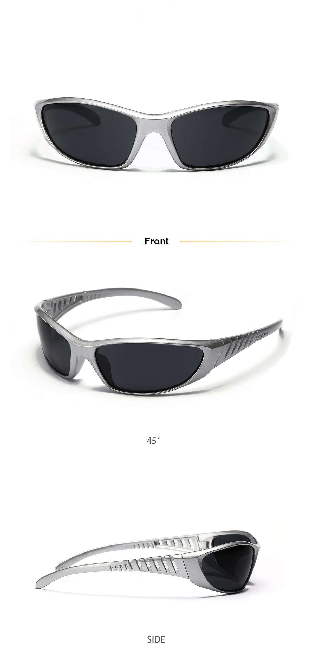 Y2K Silver Sunglasses Color Hollowed Out Future Sense Of Technology Hot Girls Net Red Sunglasses Women Sunglasses Trendy Men