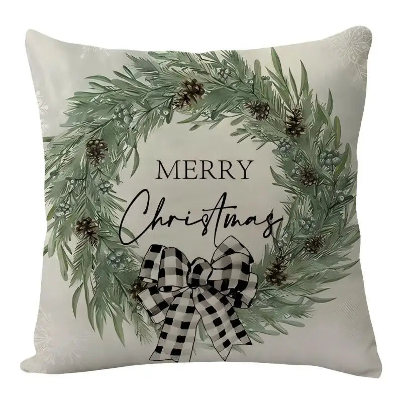 Christmas Decoration Christmas Cushion Cover Pillowcase For Home Xmas Tree Snowman Printed Pillow Case 2026 New Year Ornament
