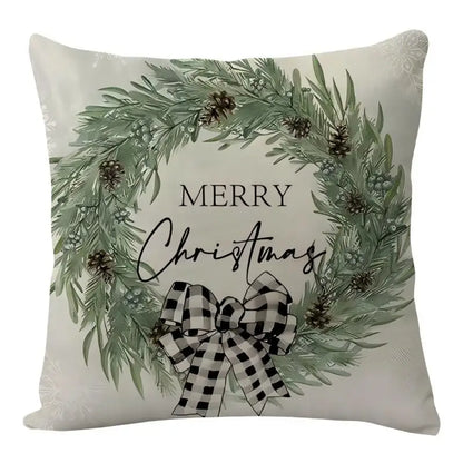 Christmas Decoration Christmas Cushion Cover Pillowcase For Home Xmas Tree Snowman Printed Pillow Case 2026 New Year Ornament