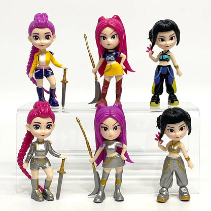 New 6-piece/set K-pop Devil Hunter action doll HUNTR/X toy Rumi Mila Zoe doll, for K-pop fans' birthday gift collection