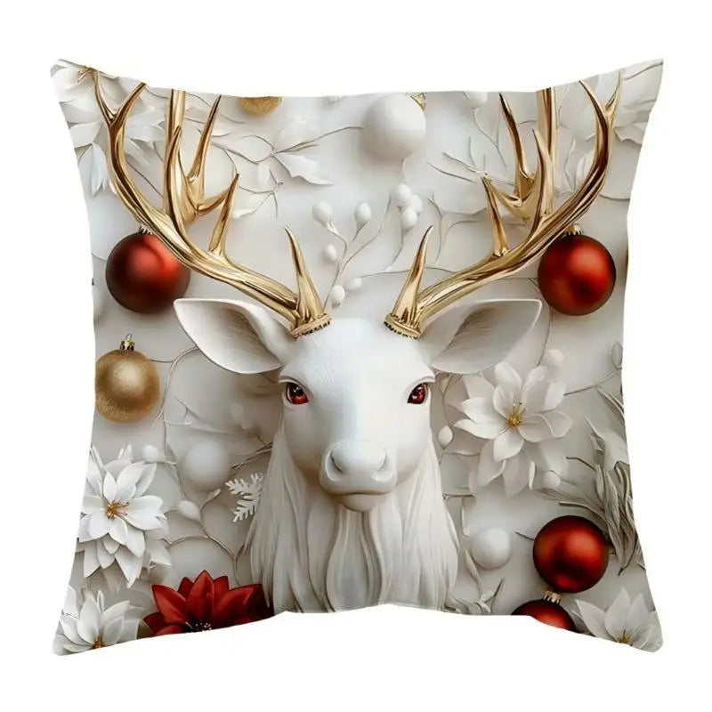 Christmas Decoration Christmas Cushion Cover Pillowcase For Home Xmas Tree Snowman Printed Pillow Case 2026 New Year Ornament