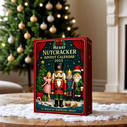 2D Flat Nutcracker Advent Calendars 2025, 24 Days Merry Nutcracker Ornaments Christmas Countdown Calendar, Cartoon Nutcracker